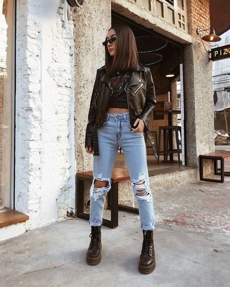 Outfits para dejar atrás a tu niña fresa Dr Martens Outfit, Diy Outfits, Converse Outfits, Doc Martens Outfit, Fest Outfits, Mode Boho, Outfit Jeans, Fashion Weeks, Inspired Outfits