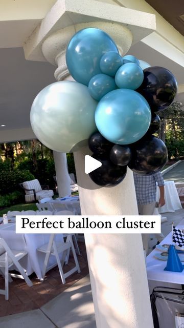 Balloon Arch In Kitchen, Mailbox Balloon Decor, Outside Balloon Garland, Balloon Clusters From Ceiling, Outdoor Balloon Arch Diy, 5 Inch Balloon Ideas, Balloons Around Pillars, Outside Balloon Decorations, Backyard Balloon Decorations