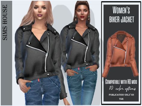 Mugler 90s, Biker Sunglasses, Ts4 Clothes, Womens Denim Vest, Sports Crop Tops, Womens Biker Jacket, Turtleneck Bodysuit, Womens Turtleneck, Sims 4 Clothing