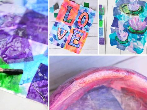 8 Creative Bleeding Tissue Paper Art Ideas - Crafty Art Ideas Paper Art Ideas, Creative Art Ideas, Tissue Art, Monet Inspired, Tissue Paper Art, Easter Egg Dye, Tissue Paper, Creative Art, Easter Eggs