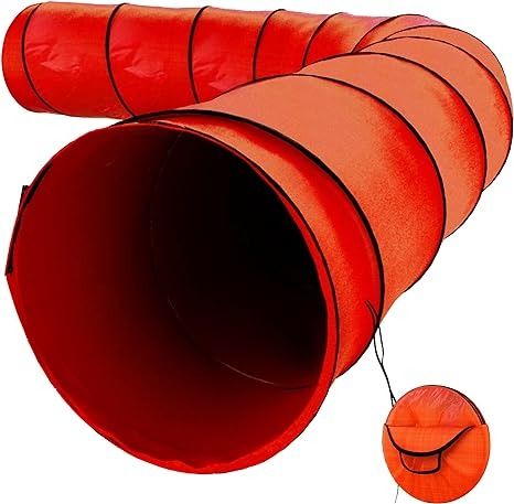 Amazon.com : Houseables Dog Tunnel, Agility Training Equipment, 18 Ft Long, 24" Open, Red, 1 Pk, Polyester, Exercise Play Tunnels for Small & Medium Dogs, Park Playground Toy, Large Obstacle Course, Pets, w/Case : Houseables : Pet Supplies Dog Tunnel, Dog Park Equipment, Dog Agility Equipment, Playground Toys, Play Tunnel, Agility Training For Dogs, Dog Yard, Dog Playground, Park Playground