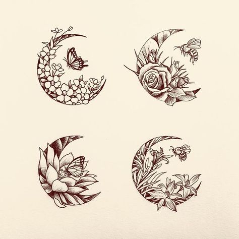 Floral Bee Tattoo Design, Butterfly And Bee Tattoo, Bee And Butterfly Tattoo, Bigger Tattoos, Bee And Flower Tattoo, Honeycomb Tattoo, Amazing 3d Tattoos, Hip Tattoos, Circle Tattoos