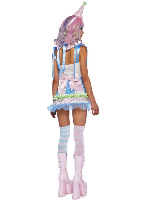 Bubblegum Bozo Costume Set - COLORBLOCK / XX-Small Colorful Clown Costumes, Pastel Clown Outfit, Pink Clown Costume, Subtle Halloween Costumes, Clown Costume Aesthetic, Clown Inspired Outfit, Clown Core Fashion, Clown Princess, Cotton Candy Halloween Costume