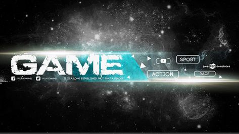 Free Game YouTube Banner Template - Free PSD Templates यूट्यूब लोगो, Banners Template, 2560x1440 Wallpaper, Banner Background Hd, Youtube Banner Backgrounds, Youtube Banner Design, Youtube Banner Template, Youtube Gamer, Free Banner