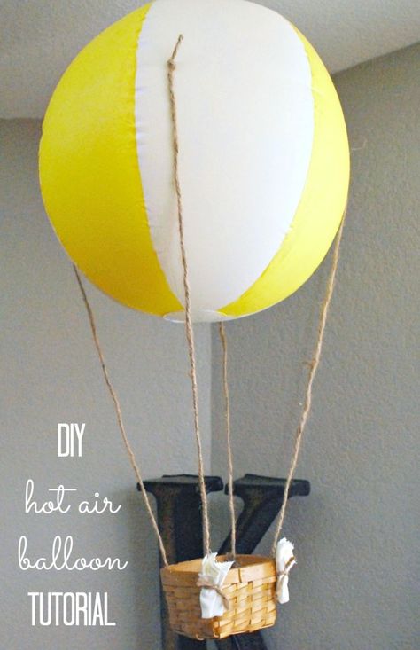 DIY Hot Air Balloon tutorial Hot Air Balloon Tutorial, Hot Air Balloon Classroom Theme, Diy Hot Air Balloon, Diy Hot Air Balloons, Hot Air Balloon Party, Hot Air Balloon Decorations, Hot Air Balloons, Air Balloons, New Crafts