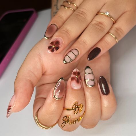 fall is almost hereeeee🧸🥥✨ Brown Nails, Nails, Quick Saves