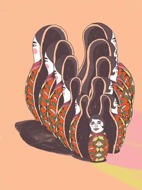 Russian Dolls Illustration, Doll Illustration Drawing, Russian Doll Art, Russian Doll Illustration, Matryoshka Illustration, Matryoshka Doll Illustration, Nesting Dolls Illustration, Matryoshka Doll Art, Art Psychology