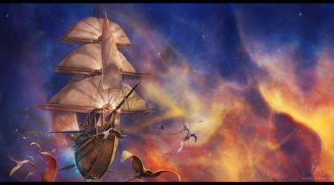 ArtStation - Disney Moments Series (Part 2), Erika Zinser S. I Am Still Here, Steampunk Airship, Jim Hawkins, Disney Ships, Planets Wallpaper, Planets Art, Childhood Movies, Space Pirate, Pirate Life