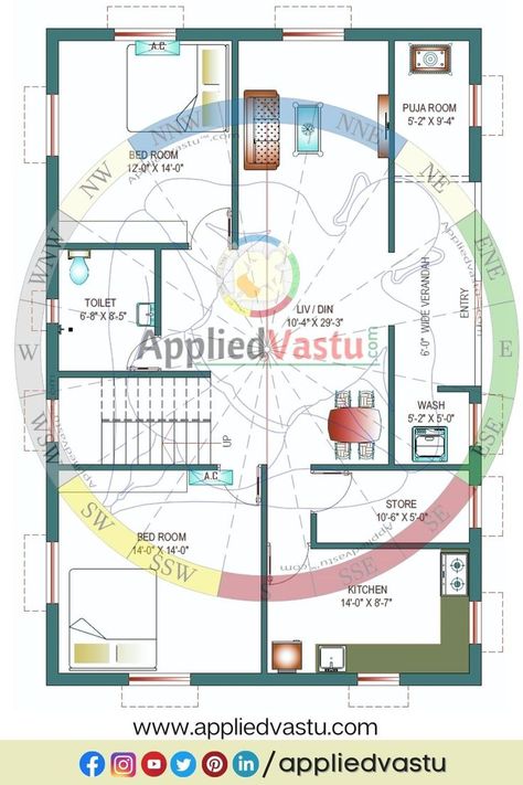 East Facing House Vastu Plan Vastu House Plans, 2 Room House Plan, House Plans East Facing, Vastu Plan, East Facing House Plan, House Vastu, Indian House Exterior Design, House Structure Design, South Facing House