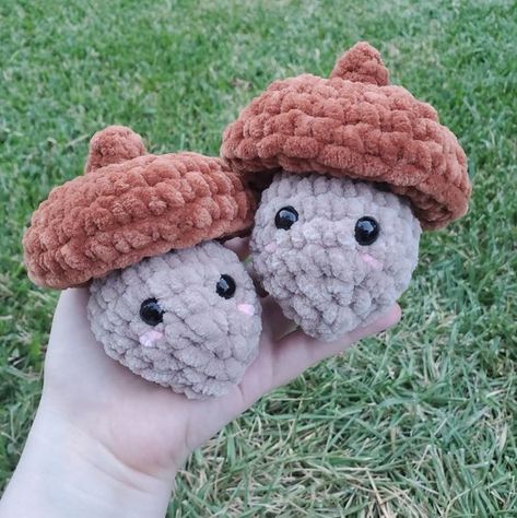 Hand Crafted Toys | Crocheted Acorn Pop Toy | Color: Brown/Tan | Size: None HandmadeCrochet, CrochetInspiration, CrochetLove Crochet Easy Stuffed Animals, Cute Crochet Stuffies, Crochet Pop It, Crochet Fidget Toys, Yarn Plushies, Mini Crochet Animals, Toys Quotes, Crochet Fidget, Crochet Stuffies