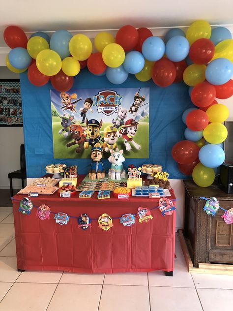 Paw Patrol Birthday Table Set Up, Paw Patrol Party Table, Paw Patrol Party Decorations, Paw Birthday, Cars Party, Patrol Party, Paw Patrol Birthday Party, Paw Patrol Party, Paw Patrol Birthday