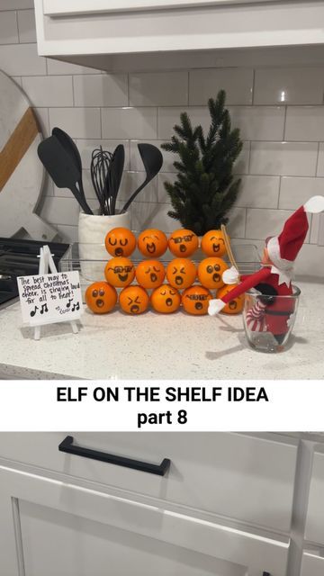 Mallory Lee | Stylish Mom | Dallas, TX on Instagram: "🎄 Elf on the Shelf Maestro 🍊✨ Bringing a citrusy twist to the holiday cheer with a choir of singing oranges! 🎶🧡 Our elf is conducting the sweetest symphony of the season. . Follow for more elf ideas! . . . . . . . #ElfOnTheShelf #elfontheshelfideas #elfonashelf #elfideas #kidschristmas #christmastradition #christmasforkids" Elf Singing, Elf Ideas, Stylish Mom, Shelf Ideas, Deck The Halls, On The Shelf, Dallas Tx, Choir, Christmas Traditions