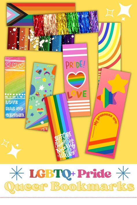 Bookmark Printable, Club Accessories, Gay Pride Month, Heart Bookmark, Book Cafe, Bookmarks Printable, Lgbtq Pride, Pride Month, Community Group