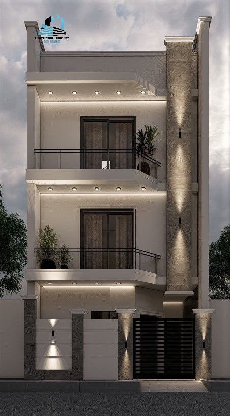 Simple Building Design, Small Hotel Design Architecture, Indian House Exterior Design, House Structure Design, 3 Storey House Design, Loft House Design, Vastu House, House Outer Design, Simple Building