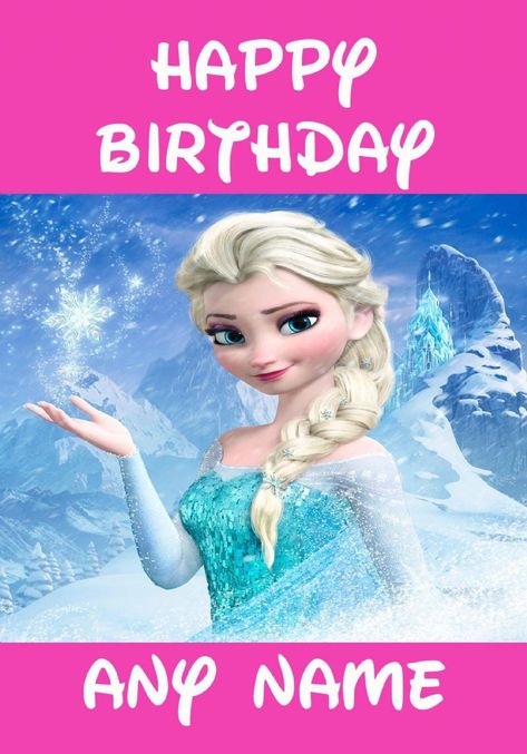 Elsa Frozen Birthday Card Frozen Birthday Wishes, Disney Birthday Cards, Frozen Food Labels, Elsa Frozen Birthday, Frozen Birthday Cards, Frozen Cards, Disney Birthday Card, Printable Birthday Cards, Frozen Printables