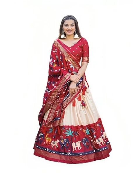 Make your Navratri Special❤️ Zip Stitching, Red Lehenga Choli, Navratri Dress, Modest Evening Dress, Stitched Lehenga, Party Wear Lehenga Choli, Lehenga Choli Online, Red Lehenga, Silk Bottoms