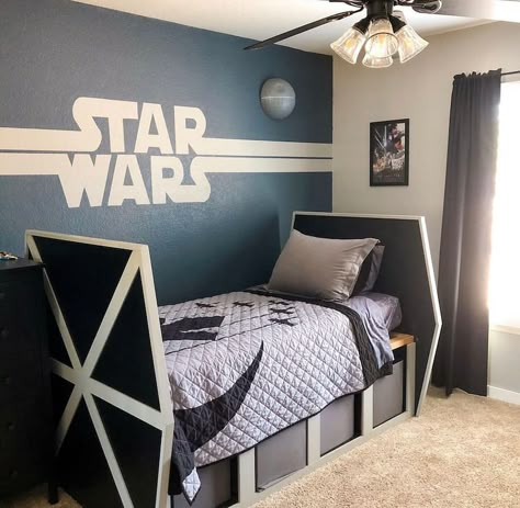 33+ Star Wars Room Ideas That Show the Force is With You | Houszed Little Boy Star Wars Room, Little Boys Star Wars Bedroom, Starwars Room Aesthetic, Starwars Room Ideas Boys, Star Wars Dresser, Star Wars Room Ideas Bedrooms, Star Wars Room Boys, Star Wars Bedroom Boys, Boys Star Wars Bedroom