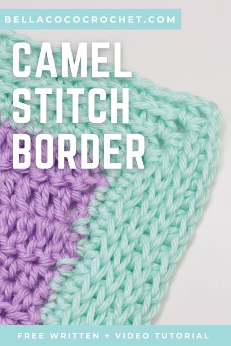 Crochet Borders Patterns, Border For Moss Stitch Blanket, Border Stitch Crochet, C2c Borders Ideas, Wide Crochet Borders For Blankets, Camel Stitch Crochet, Crocheted Borders, Crochet Borders For Blankets, Sunburst Crochet