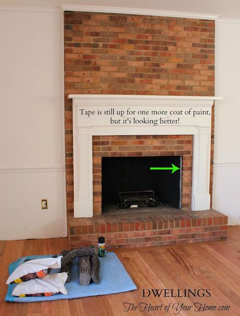 Mantle surround for brick fireplace with raised hearth Enclosing Brick Fireplace, Fireplace With Raised Hearth Ideas, Raised Hearth Fireplace Ideas, Raised Fireplace Hearth, Fireplace With Raised Hearth, Raised Hearth Fireplace, Mantle Surround, Raised Hearth, Front Porch Stone