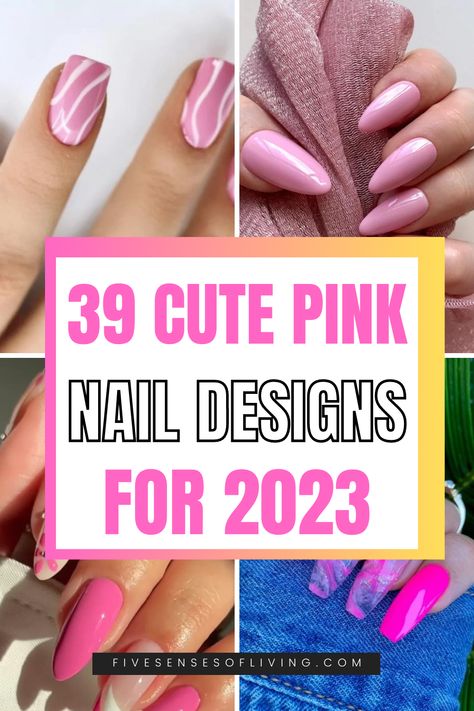 39 Cute Pink Nail Designs For 2023 To Try Fancy Pink Nails, Ballerina Pink Nails, Cute Pink Nail Designs, Pink Nail Art Ideas, Pink Gel Nails Designs, Nail Designs Hot Pink, Pink Acrylic Nail Designs, Nail Designs For 2023, Purple And Pink Nails