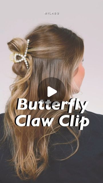 64K views · 2.4K likes | Milabu | Milana on Instagram: "Butterfly 🦋 Claw Clip Hairstyle! So easy and sooo cute ☺️" Butterfly Claw Clip Hairstyles, Mini Claw Clip Hairstyles, Hairstyle With Butterfly Clips, Butterfly Clips Hairstyles, Butterfly Claw Clip, Claw Clip Hairstyle, Clip Hairstyle, Butterfly Hair Clips, Easy Hairdos