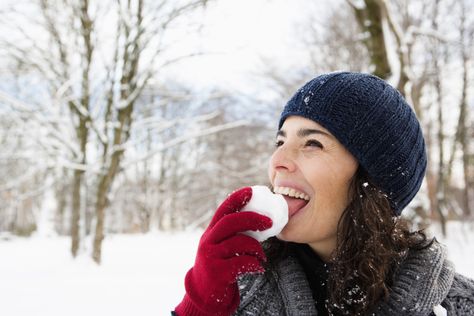 Eating snow is fun and delicious — here's what you need to know to chow down safely on the white stuff Eating Snow, People Eating, White Stuff, Environmental Science, Snow Day, Chow Chow, Vanity Fair, Some People, The White