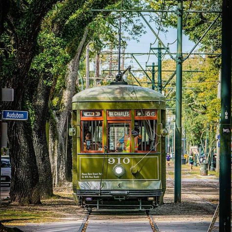 New Orleans Trolley, Nola Aesthetic, St Charles, Big Easy, Street Cars, Saint Charles, Bus Stop, Beautiful Places To Travel, Instagram Repost