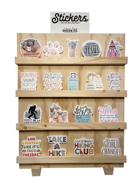 Wholesale Tabletop Sticker Display for your store | Faire Retail Sticker Display Ideas, Sticker Display Ideas Craft Show, Sticker Display Ideas, Sticker Display, Christmas Window Display, Market Display, Shop Space, Market Ideas, Get Flexible