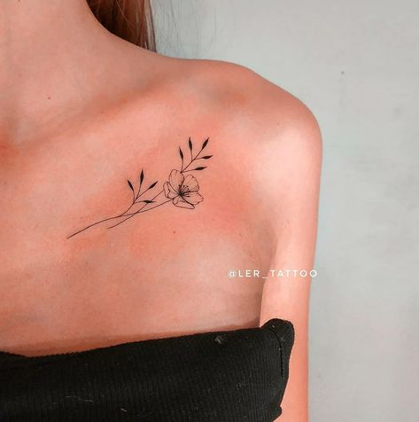 Birth Flower Collarbone Tattoo, Collar Bone Tattoo Rose, Small Collarbone Tattoos For Women, Unique Collarbone Tattoo, Flower Vines Tattoo, Shoulder Arm Tattoos For Women, Below Collar Bone Tattoo, Collar Bone Tattoos For Women Unique, Collar Bone Tattoos For Women