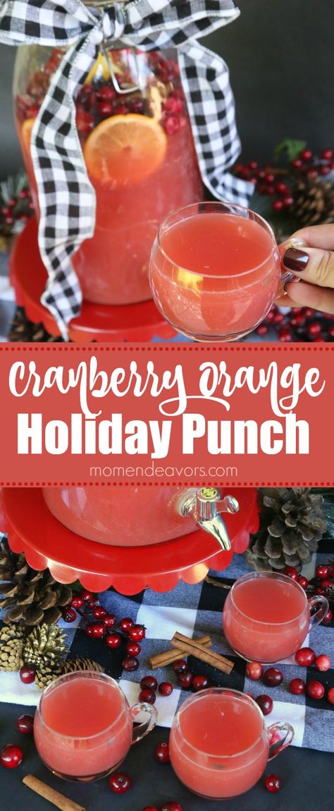 Cranberry Orange Punch, Thanksgiving Drinks Non Alcoholic, Christmas Drinks Nonalcoholic, Thanksgiving Punch, Holiday Punch Recipe, Orange Punch, Cranberry Drinks, Recipe Thanksgiving, Party Punch Recipes