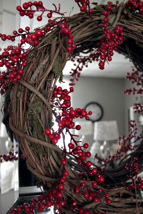 Seed Berry Ribbon Garland Wreath, Red Berry Wreath Diy, Berry Wreath Christmas, Christmas Red Berry Wreath, Glitter Twig Berry Silver Christmas Wreath, Red Berry Christmas Tree Kirkland’s Home, Red Berry Wreath, Christmas Berries, Ribbon Garland