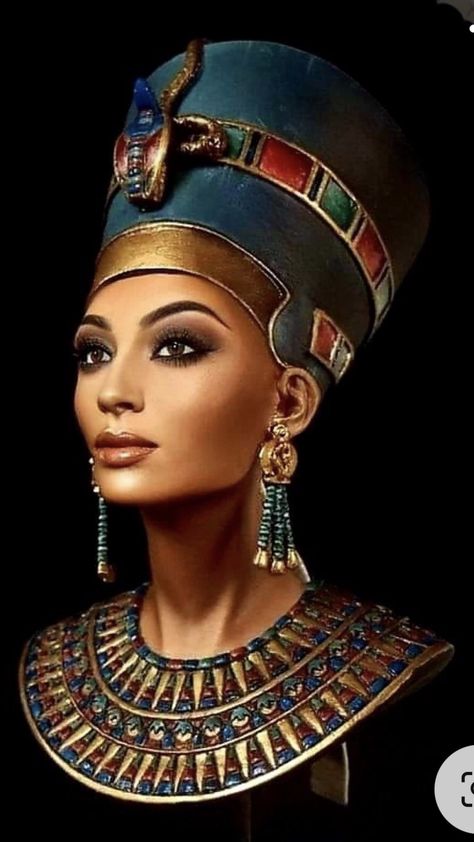 Nefertiti Art, Egyptian Kings And Queens, Egyptian Goddess Art, Ancient Egypt Fashion, Starověký Egypt, Egypt Concept Art, Egyptian Painting, Egyptian Queen Nefertiti, Egypt Fashion