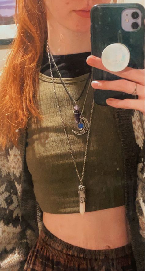 Hippie Boho Crystal Jewelry Necklace Necklaces Rose Quarts Amythest Layered Moon Aesthetic Style Inspo Layered Hippie Necklaces, Layered Necklaces Crystal, Hippie Necklace Layering, Physical Manifestation, Necklaces Rose, Crystal Jewelry Necklaces, Boho Witch, Witch Costumes, Witch Necklace