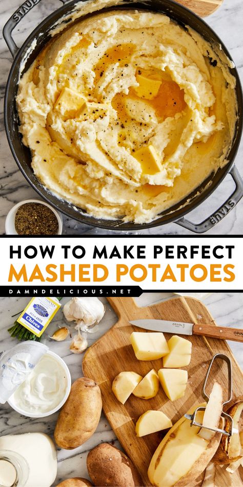 Learn how to make Perfect Mashed Potatoes! Your Easter dinner ideas won't be complete without them. Thanks to the secret to best mashed potatoes, this Easter side dish recipe comes out super smooth and lump-free every single time! Best Potato Recipes, Perfect Mashed Potatoes, Best Mashed Potatoes, Mashed Potatoes Recipe, Thanksgiving Side Dish, Mashed Potato Recipes, Thanksgiving Side, Potato Side Dishes, Potatoes Recipe