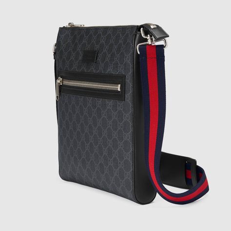 Shop the GG Supreme Square Black Messenger at GUCCI.COM. Enjoy Free Shipping and Complimentary Gift Wrapping. Gucci Ophidia Bag, Gucci Mens Sneakers, Grey Combination, Cute Laptop Bags, Gucci Messenger Bags, Mens Leather Accessories, Gucci Crossbody Bag, Red Web, Bags Gucci