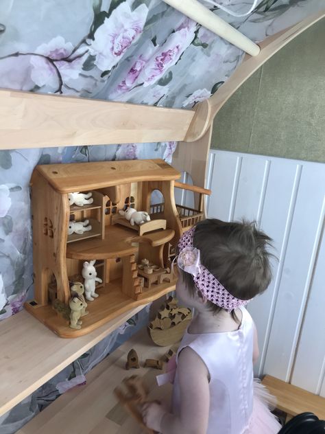 Waldorf Doll House, Waldorf Dollhouse, Birthday Niece, Wood Dollhouse, Sylvanian Family, Handmade Birthday Gifts, Christmas In July Sale, Niece Gifts, Eco Toys