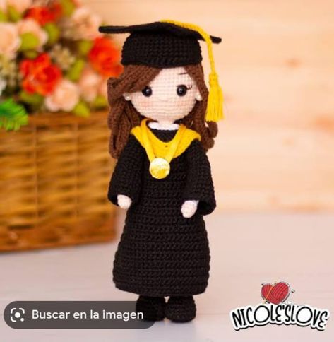 Amigurumi Graduation Free Pattern, Graduation Crochet Ideas, Graduation Amigurumi, Crochet Graduation Gift, Crochet Dragonfly Pattern, Easter Crochet Patterns Free, Doll Patterns Free, Crochet Patterns Free Beginner, Easter Crochet Patterns