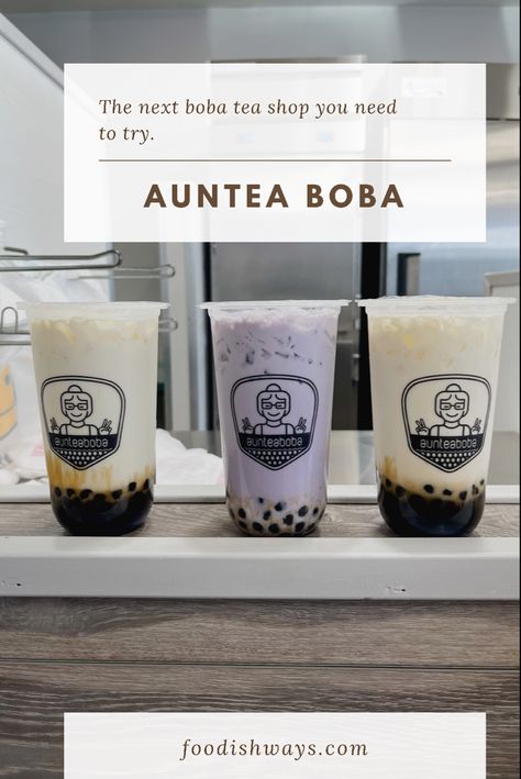 Three boba tea drinks on the counter at AunTea Boba in Lanham, MD. The drinks pictured are Taro Milk Tea and Cereal Milk Tea. Boba Tea Shop, Boba Flavors, Taro Milk Tea, Vietnamese Iced Coffee, Cereal Milk, Sweet Drinks, Tea Tasting, Oolong Tea, Boba Tea