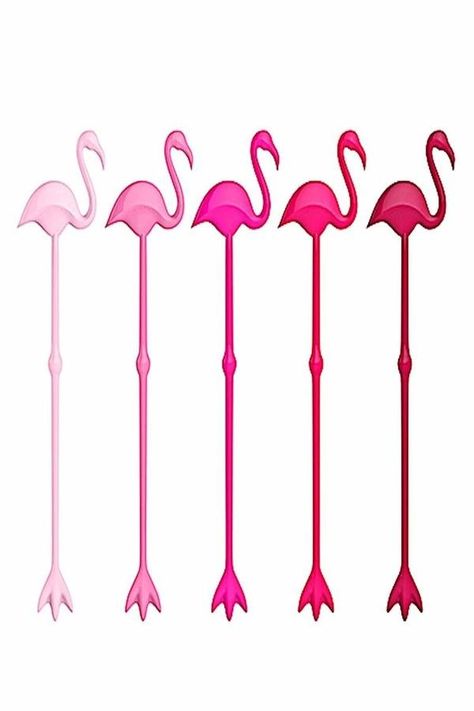 Stirrers Flamingo Cocktail, Flamingo Drink, Tropical Bachelorette Party, Donut Themed Birthday Party, Luau Decorations, Drink Stirrer, Tropical Drinks, Flamingo Birthday Party, Drink Marker