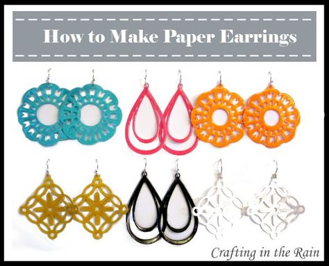 Paper Earrings | Crafting in the Rain Paper Activities, Paper Earrings, Make Paper, Enjoying Life, Necklace Pendants, Crafting Paper, Appliance Repair, Paper Jewelry, Creative Blog