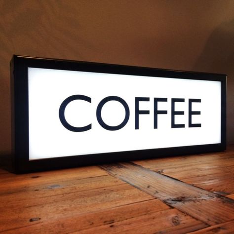 Coffee Lightbox Sign Lightbox Sign, Funky Lighting, Light Box Sign, Light Up Signs, Ral Colours, Retro Lighting, Feature Light, Cool Vintage, Free Quotes