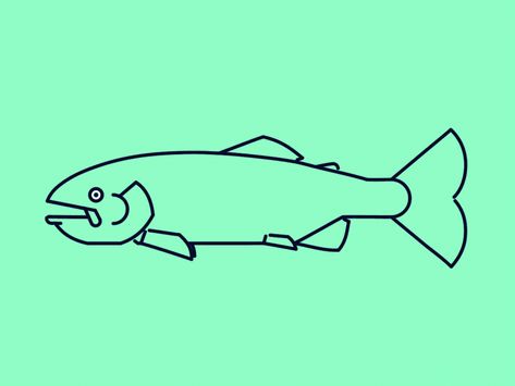 FISH GIF: '"Trout Swimming" by James Hazael on Mar 19, 2017. Rigged & animated with Moho Studio. It's quite a powerful animation tool that is often overlooked. I've been trying to learn it because it handles rigging & stroke/bezier animation so much better....' NOTE: PRESS "READ IT" TO SEE 5 MORE GIFS  FROM THIS CREATOR.   NTS: I pinned all the GIFs in the "Read It" section of this pin. Fish Animation Reference, Fish Gif Animation, Fish Swimming Animation, Fish Swimming Gif, Transforming Animation, Fishing Animation, Swimming Animation, Trout Swimming, Animated Fish