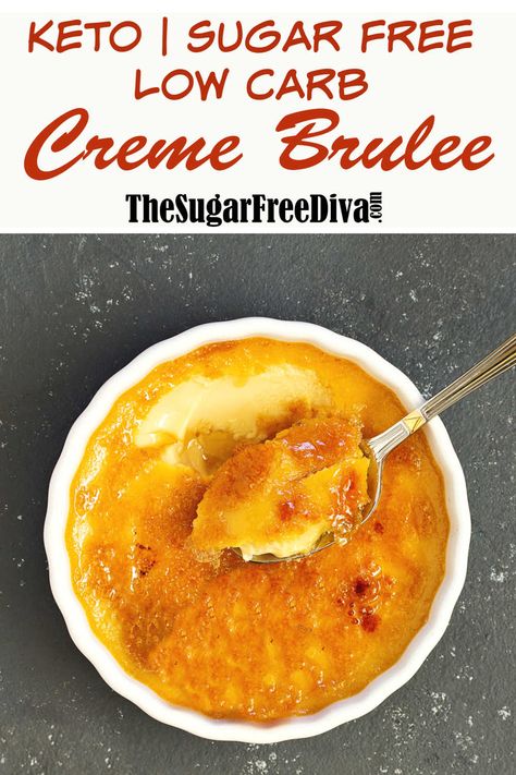 Creme Brulee Recept, Sugar Free Low Carb Desserts, Cream Brulee, Creme Brulee Recipe, Brulee Recipe, Sugar Free Baking, Keto Cream, Sugar Free Low Carb, Low Carb Sweets