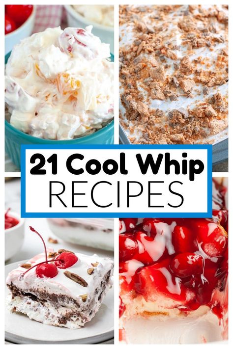 Dessert Made With Cool Whip, Easy Recipes With Cool Whip, Recipes With Cool Whip Desserts, Cool Whip Pudding, Uses For Cool Whip, Desserts Made With Cool Whip, Homemade Cool Whip Easy, Make Your Own Cool Whip, Recipes With Cool Whip