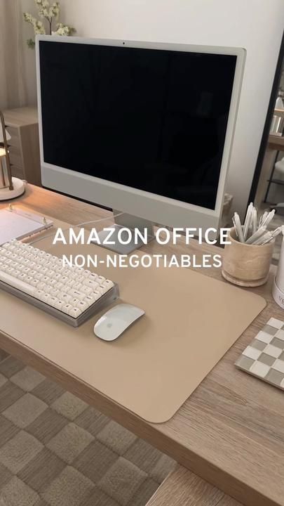 Amazon Home Office, Amazon Office, Work Desk Decor, Work Cubicle, Cubicle Decor Office, Work Office Decor, Cozy Home Office, Small Home Offices, Desk Essentials