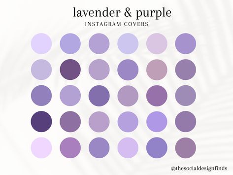 30 Lavender and Shades of Purple for your Instagram Story Highlights ♡ Instagram highlight covers help keep the look and feel of your Instagram profile consistent with your overall aesthetic! Perfectly suited to bloggers, influencers, businesses, or anyone looking to build a theme across their Instagram. These icons are designed to perfection to complement your overall look. WHAT'S INCLUDED IN YOUR DOWNLOAD? ⭑  1 ZIP file containing 30 High Quality Instagram Story Covers     - Beautifully laid o Purple Instagram, Instagram Story Covers, Ig Highlight, Purple Color Palettes, Hex Color Palette, Color Palette Challenge, Purple Highlights, Color Schemes Colour Palettes, Palette Art