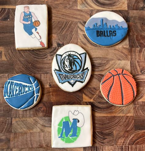 Dallas Mavericks Birthday Party, Basketball Birthday Cookies, Basketball Jersey Cookies, Basketball Theme Cookies Decorated, Basketball Decorated Sugar Cookies, Mavericks Basketball, Sports Theme Birthday, Basketball Birthday, Gender Reveal Decorations