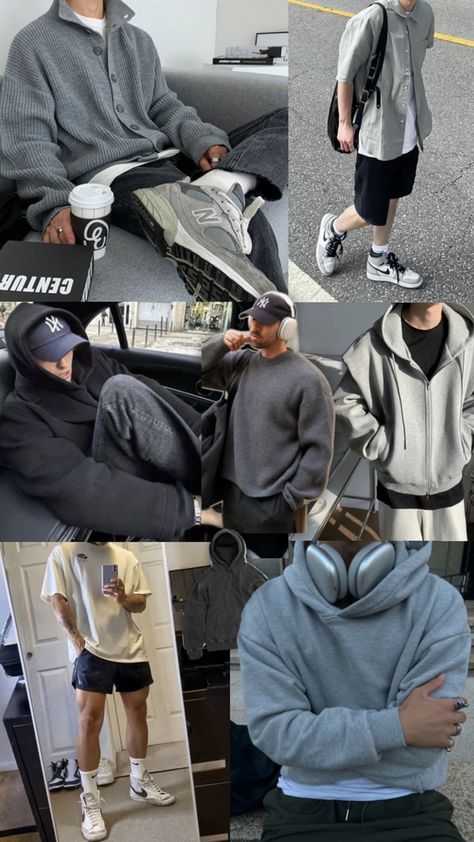 outfit vision board for men Grey Sweater Outfit Mens, Outfit Vision Board, Fashion Headphones, Headphones Outfit, Headphone Outfit, Grey Sweater Outfit, Grey Scale, Grey Sweater, Sweater Outfits