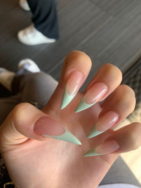 Sage Green Stiletto Nails, Green Stilletto Nails, Green Stilleto Nails, Green Stiletto Nails, White Stiletto Nails, Kylie Nails, Stilleto Nails Designs, Long Stiletto Nails, 2024 Nails