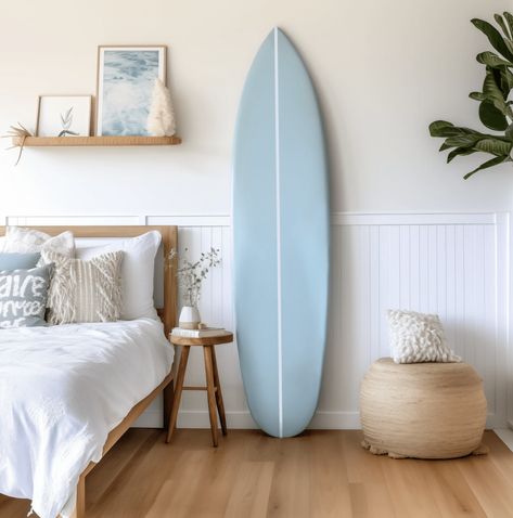 Surf Style Bedroom, Surf Room Ideas, Bedroom Decor Items, Surfing Gifts, Pink Surfboard, Surf Bedroom, Decorative Surfboard, Surfboard Sign, Costal Bedroom